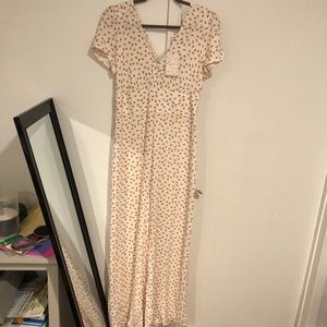 Free People Peach Print Jumpsuit